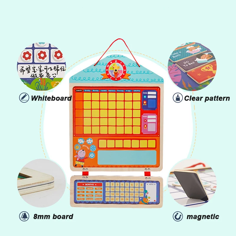 Новая деревянная Магнитная награда таблица ответственности календарь детский