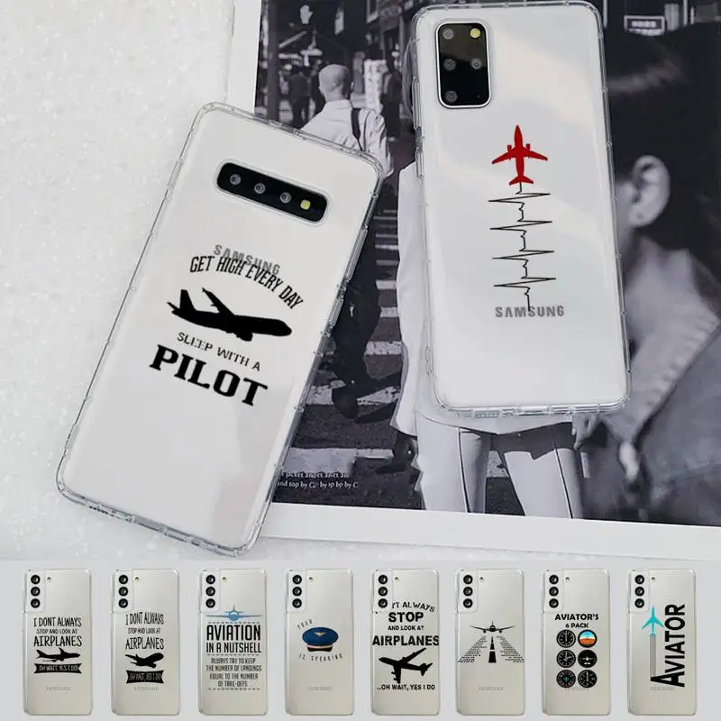 

Aircraft Helicopter Airplane Pilot Fly Phone Case For Samsung A 51 30s 71 21s 70 10 31 30 52 12 40 S20 21 plus lite UlTRA