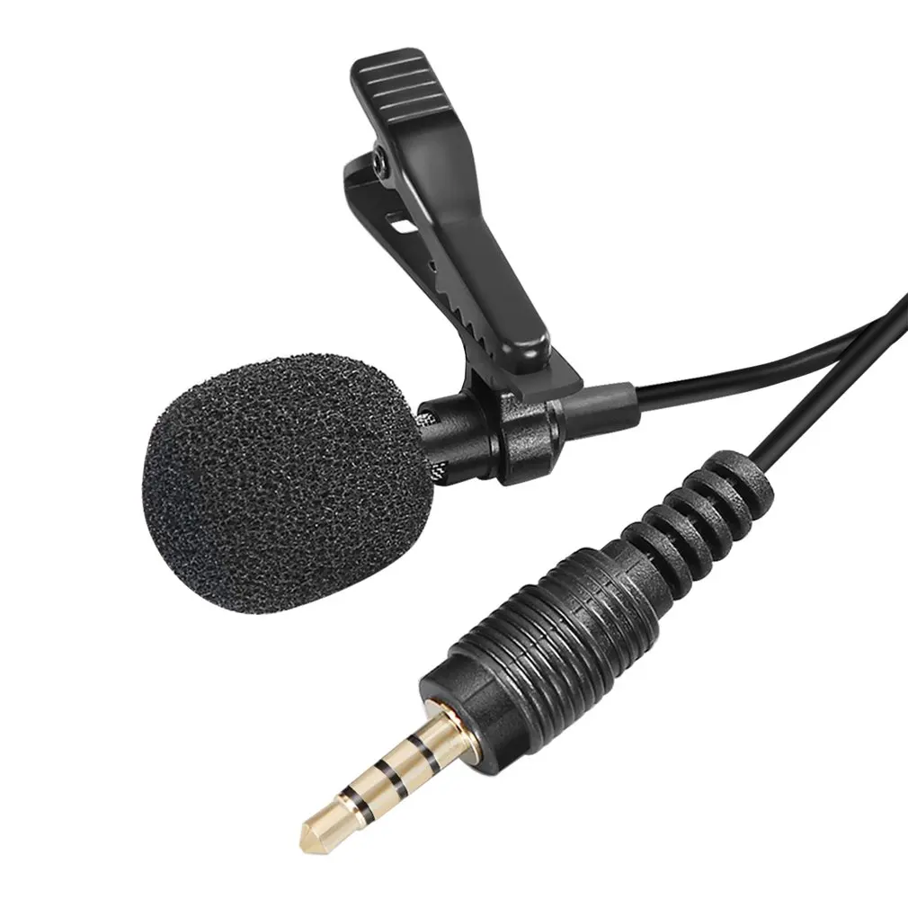 

Mini Lavalier Mic Tie Clip Microphones Smart Phone Recording PC Clip-on Lapel Support Speaking Singing Speech High Sensitivity