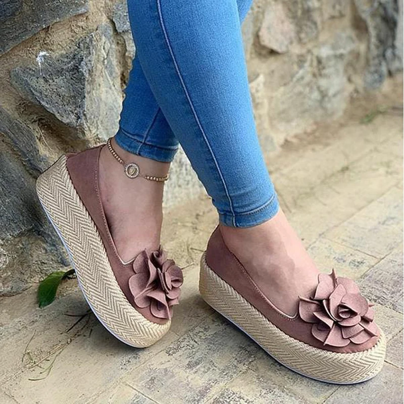 HEFLASHOR/Женская обувь на плоской подошве с цветочным принтом Повседневная Женские