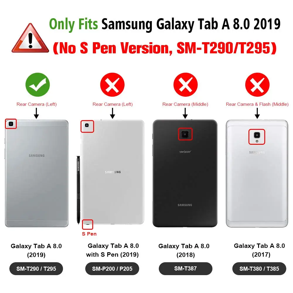 

For Samsung Galaxy Tab A 8.0" inch 2019 tablet SM-T290 T295 T297 PU leather cover case PU Leather Protective Case Stand Cover