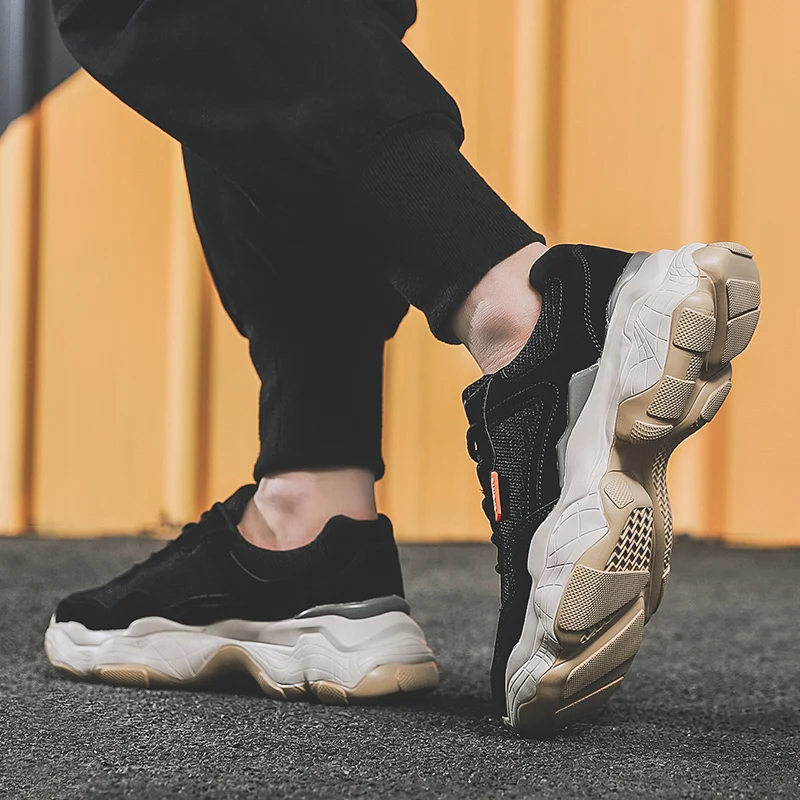 Мужская повседневная обувь дышащие сетчатые черные кроссовки красивые мужские