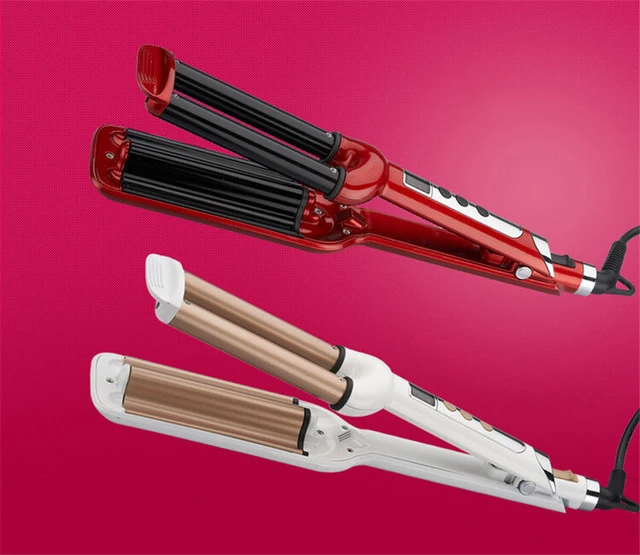 Щипцы для завивки волос электрические утюжок с тремя керамическими валиками