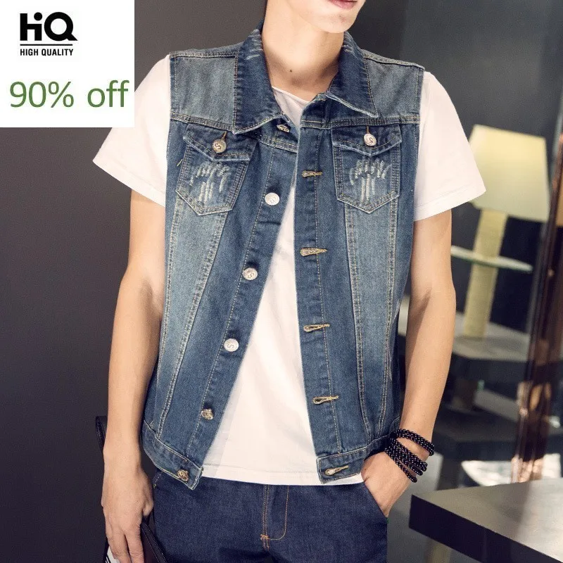 Новинка 2020 безрукавный джинсовый жилет для мужчин уличная одежда корейский