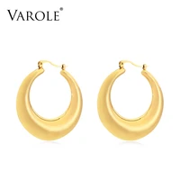 varole classical hoop earrings gold color hollow earings stainless steel circle earrings for women jewelry wholesale