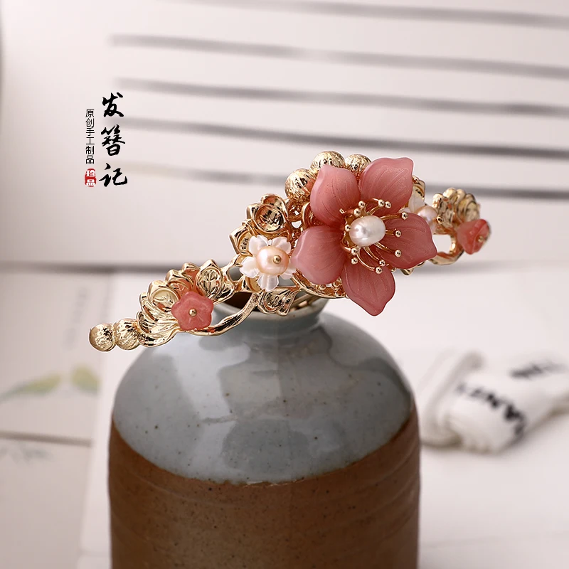 Китайская шпилька для волос корона Хрустальный цветок костюм ханьфу повязка на