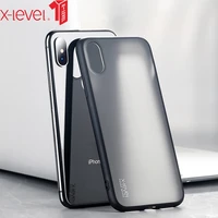 x level transparent case for iphone x xs max hard pc matte soft silicone edge back phone clear cover for iphone xr case