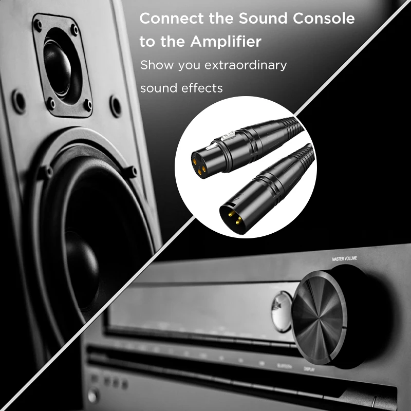 

Microphone 3-pin Male To Female Cable Cord Connector Extension Shielded For Live Sound & Stage, Studio Harmonizer