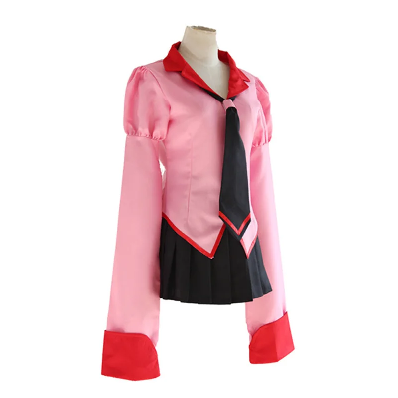 Аниме Owarimonogatari Oshino Ougi Косплей Костюм Девочка Розовая Униформа Хэллоуин вечернее