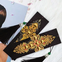 2pcs 5d diy special shaped diamond painting bookmark diamond embroidery religion cross tassel book marks for books new year gift