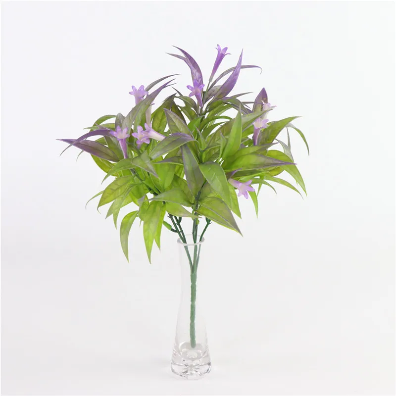 purple Новое красивое искусственное мини-растение с листом, пластиковая искусственная лилия, водные растения, украшение для дома, комнаты, цветок - Цвет: purple