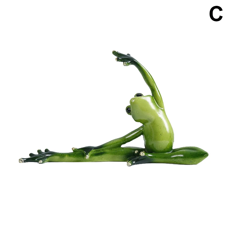 Зеленые украшения в форме лягушки для йоги 3D статуи из смолы спальни гостиной