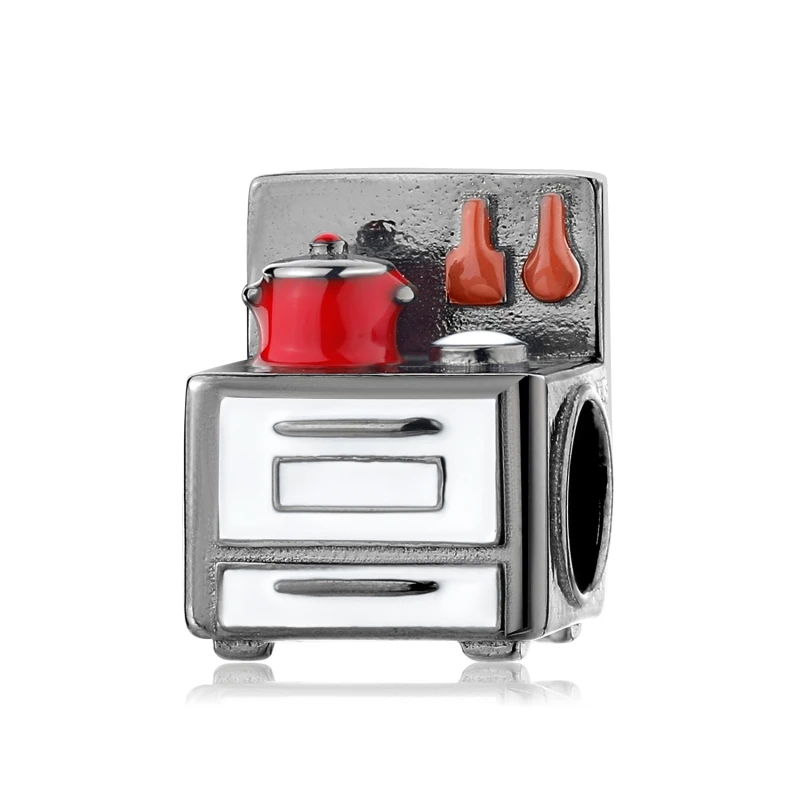 

Kitchen Scene 925 Sterling Silver Oven and Pot Kitchenware Charm Pendants for Women Original Accessories Jewelry Bracelet Making