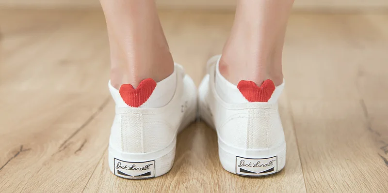 5Pairs/lot Women Cotton Striped Socks Cute Ankle Socks Short Women Socks Casual Animal Ear Red Heart Gril Socks 35-40