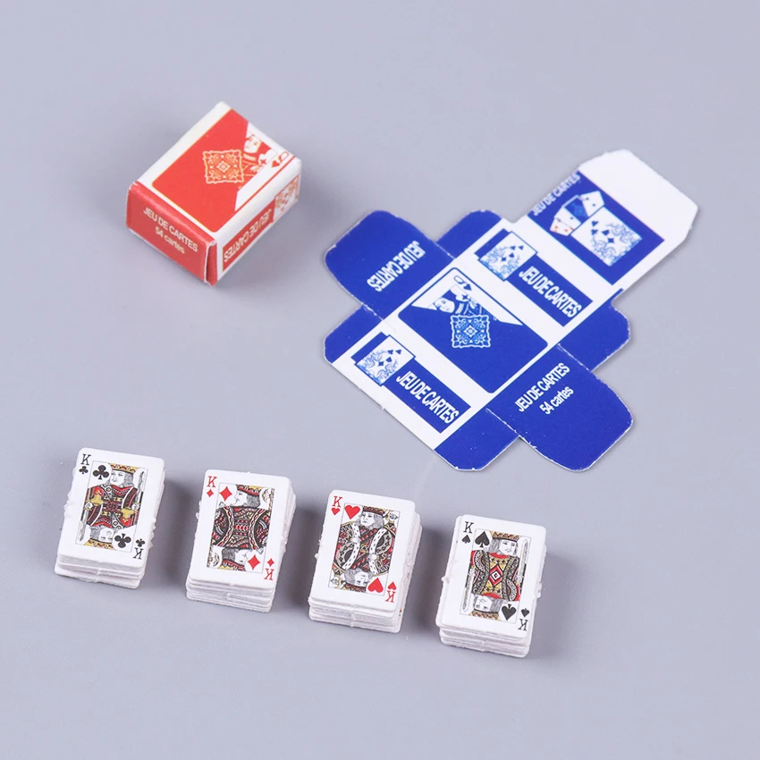 1 Набор Мини покерные игральные карты 1:12 забавные модели кукольного домика милые