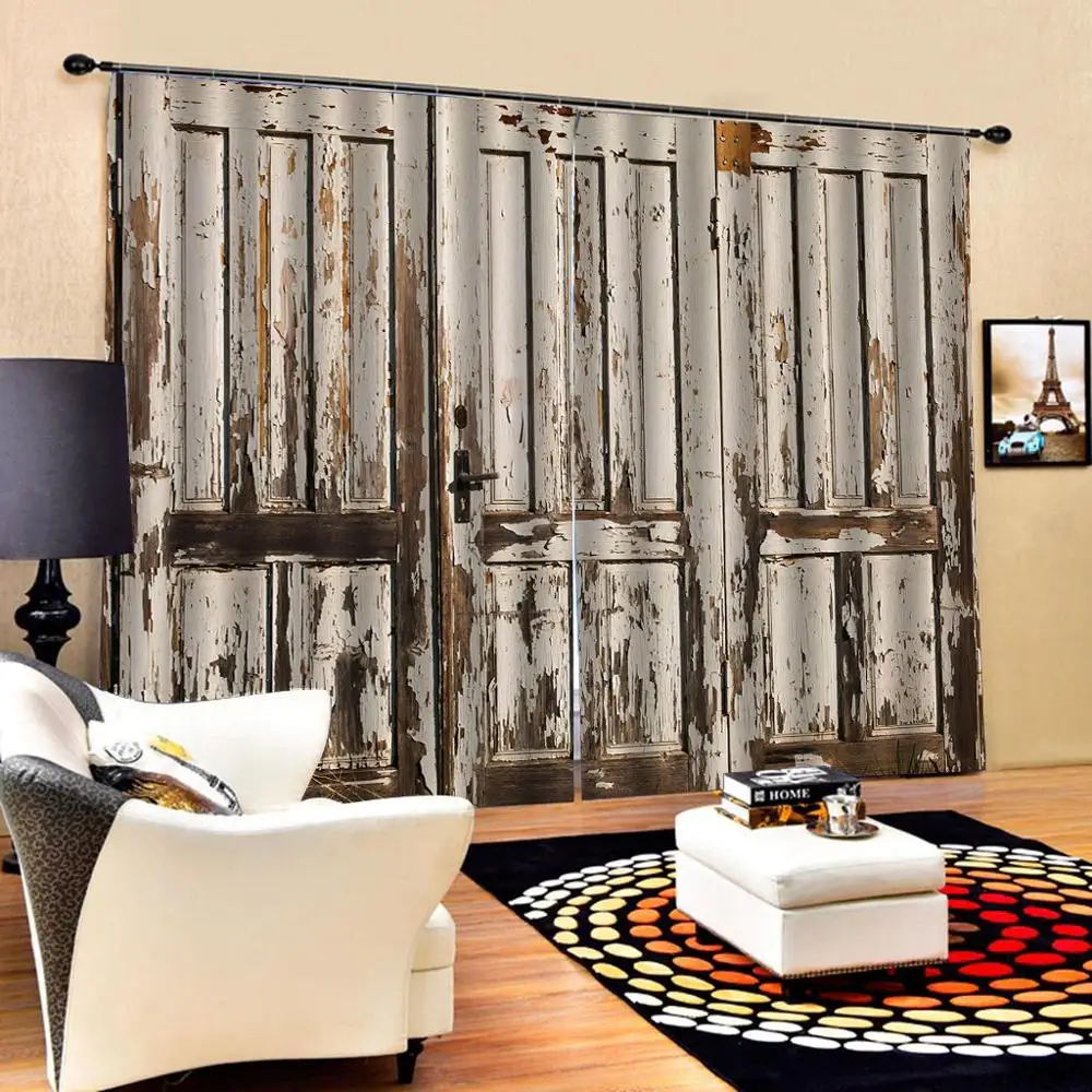 3D занавески для гостиной спальни деревянные дверные по индивидуальному размеру