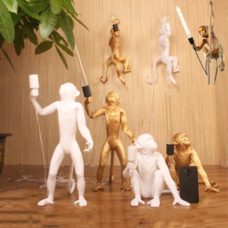 Скандинавский светодиодный подвесной светильник из золотой смолы освещение для