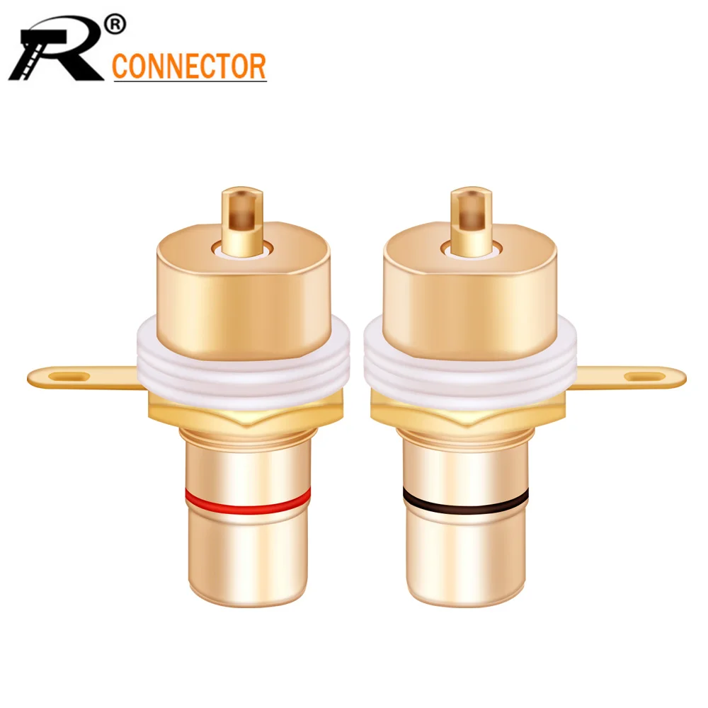 

2Pcs/1Pair High quality Rhodium/Gold Plated Copper CMC RCA Female Terminal Jack Socket AV Audio Video RCA wire Connector