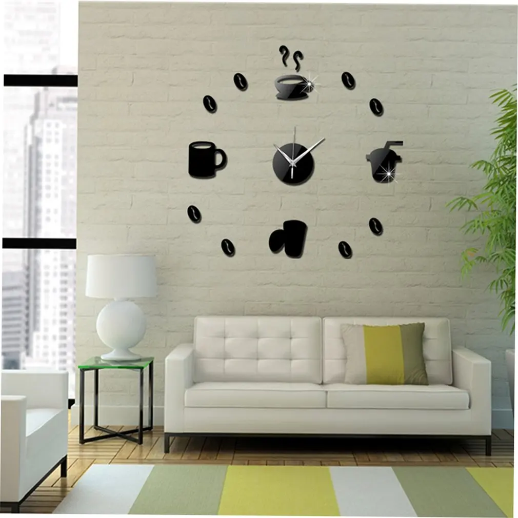Забавная кофейная кружка Наклейка на стену Игла DIY кварцевые настенные часы для