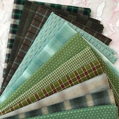 CC733-10pcs 23x33cm polychromatic the cheapest Japanese first dye washed fabric stitching dol DIY fabric plaid cotton doll cloth D30 - Цвет: CC733-10pcs