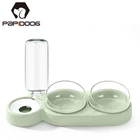 500 мл для домашних животных собак кошек с двумя чашами с фонтан воды бутылки Автоматическая Еда воды фидерный Контейнер Диспенсер для питьевой воды