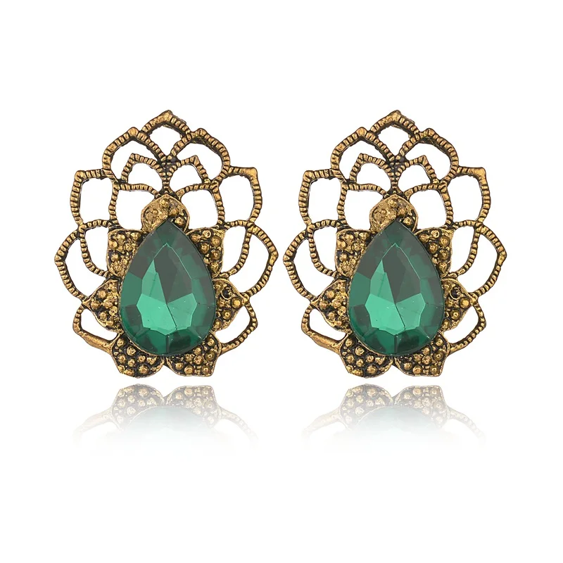 Новый большой Изумрудный Стразы Женская рубашка воротник корсаж Пряжка