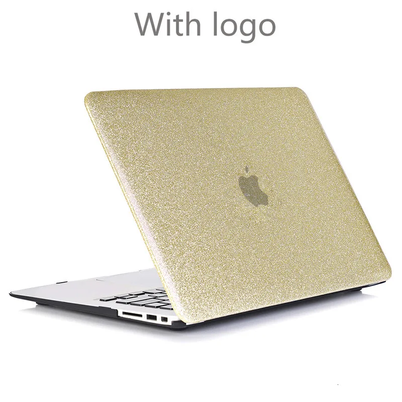 Сияющий блеск Прочный чехол для ноутбука MacBook retina 12 11 Air 13 A1466 с сенсорной панелью New Pro 13, 15 дюймов A1706 A2159 A1708 A1990 - Цвет: Gold