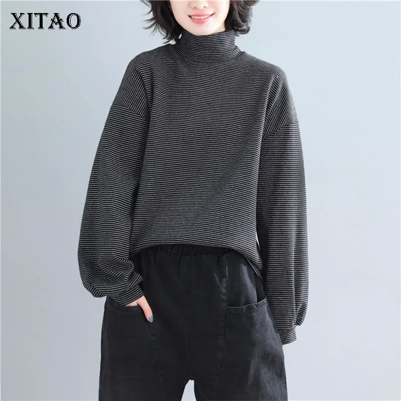 XITAO полосатый Женский свитер Корея Мода Водолазка Элегантный 2019 осень
