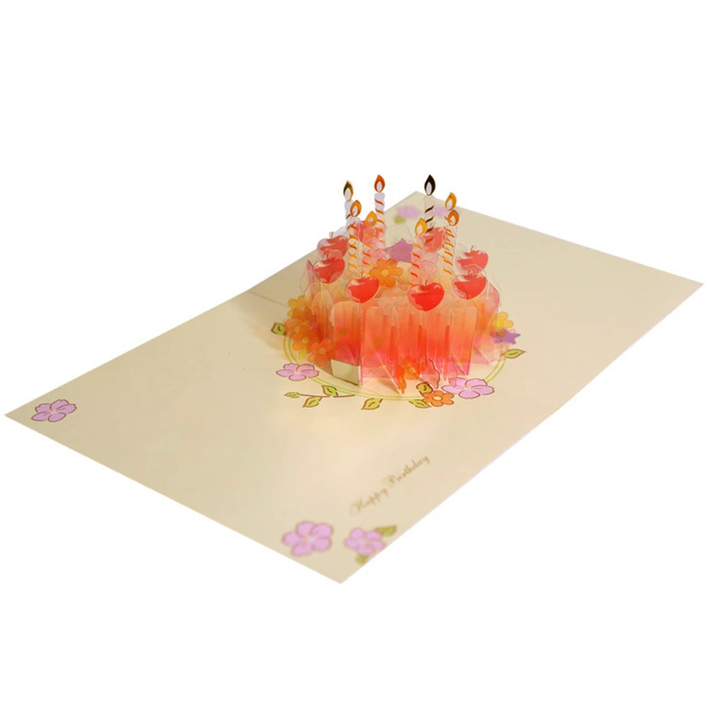 

3d Crystal Cake Greeting Card Birthday Greeting Card For Birthday Mother's Day Girlfriend Family Gift accessories