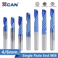 xcan 1pc 46mm shank 1 flute end mill carbide end mill blue coating cnc router bit single flute end mill milling cutter