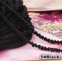 5meters lot black braid beads chain trim sewing accessories diy craft