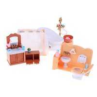 112 dollhouse miniature plastic bathroom furniture sets for doll house craft toys accessories christmas birthday gift