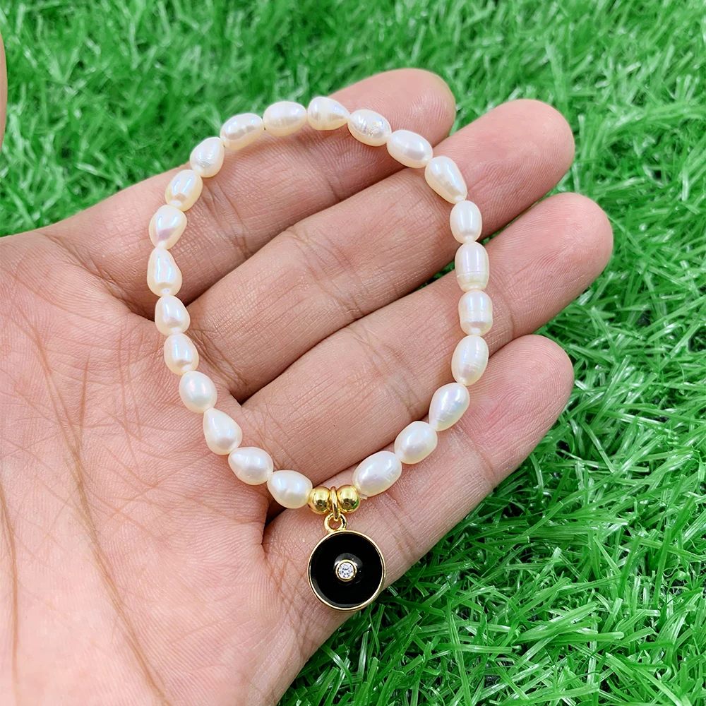 Пресноводные жемчужные браслеты для женщин ювелирные изделия богемные радужные