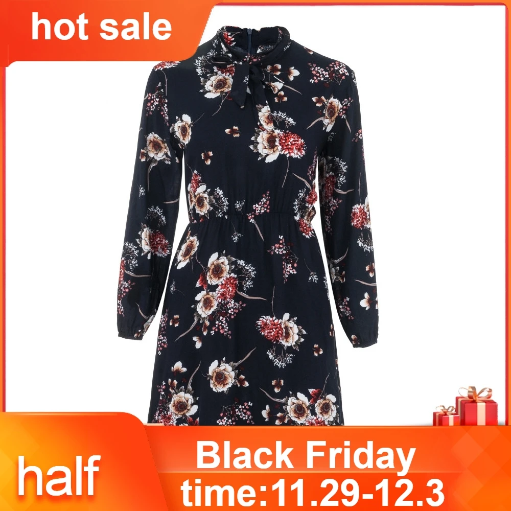 Женское модное свободное мини платье на молнии с длинным рукавом шнуровке