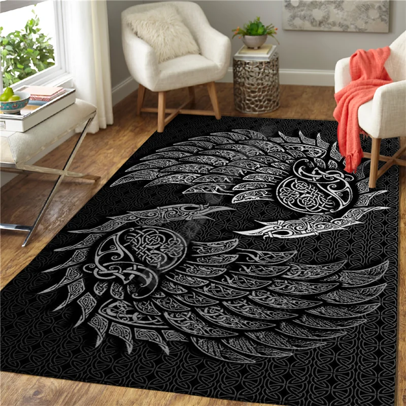 viking tattoo 3d printed carpet mat for living room doormat flannel print bedroom non slip floor rug 04 free global shipping