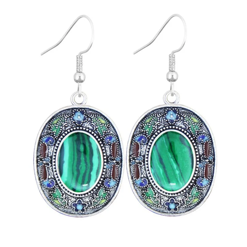 Малахит Ювелирные наборы камень цепочки и ожерелья серьги Ручная роспись