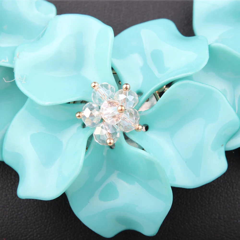 Женский комплект из колье и серёг с кристаллами | Украшения аксессуары