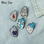 Эмалированная булавка храбрые сердца на заказ, замок, ледник, минеральная брошь в виде винограда для сумки, одежды, значок на лацкан, мультяшный орган, ювелирное изделие для детей