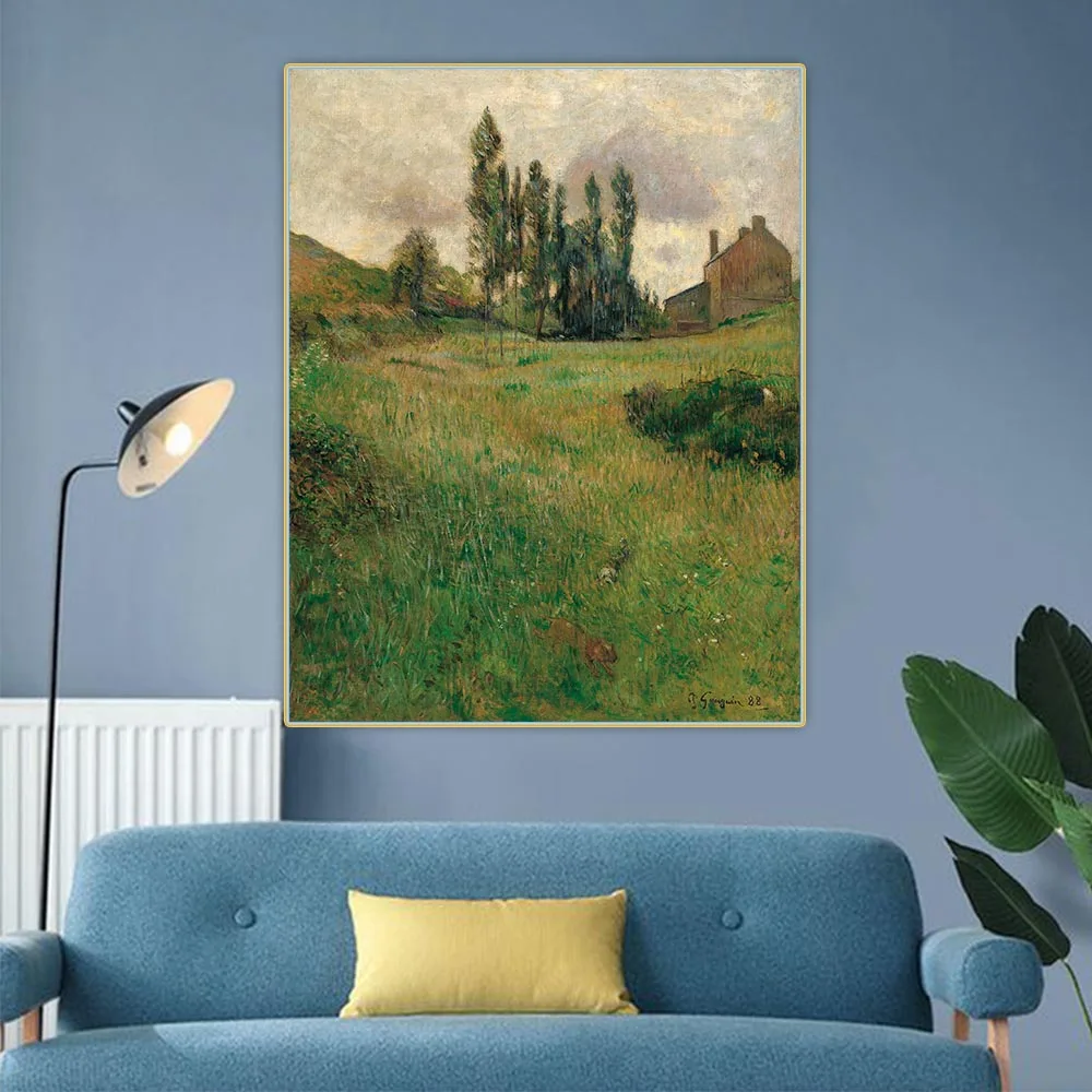 Картина маслом на холсте Собака бегает по лугу