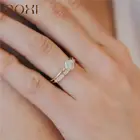 ROXI минимализм Геометрические Квадратные Кристальные золотые кольца для женских колец из стерлингового серебра 925 пробы кольца на палец обручальные кольца