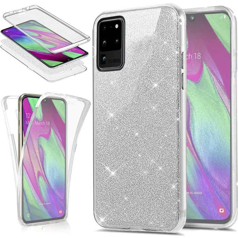 Чехол для Samsung Galaxy S20 S10 S9 S8 Plus A51 A81 A91 A01 A41 Note 10 Lite с полным покрытием блестящий из