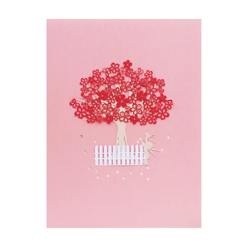 

Red Sakura Tree 3D Pop up Cards Handmade Greeting Card for Your Loved Ones Wedding Anniversary Card for Couple P7Ding