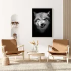 Плакат на холсте с HD-принтом животных, дикий злый Черный волк, изображения лица, настенная живопись, современный модульный домашний декор в рамке для гостиной