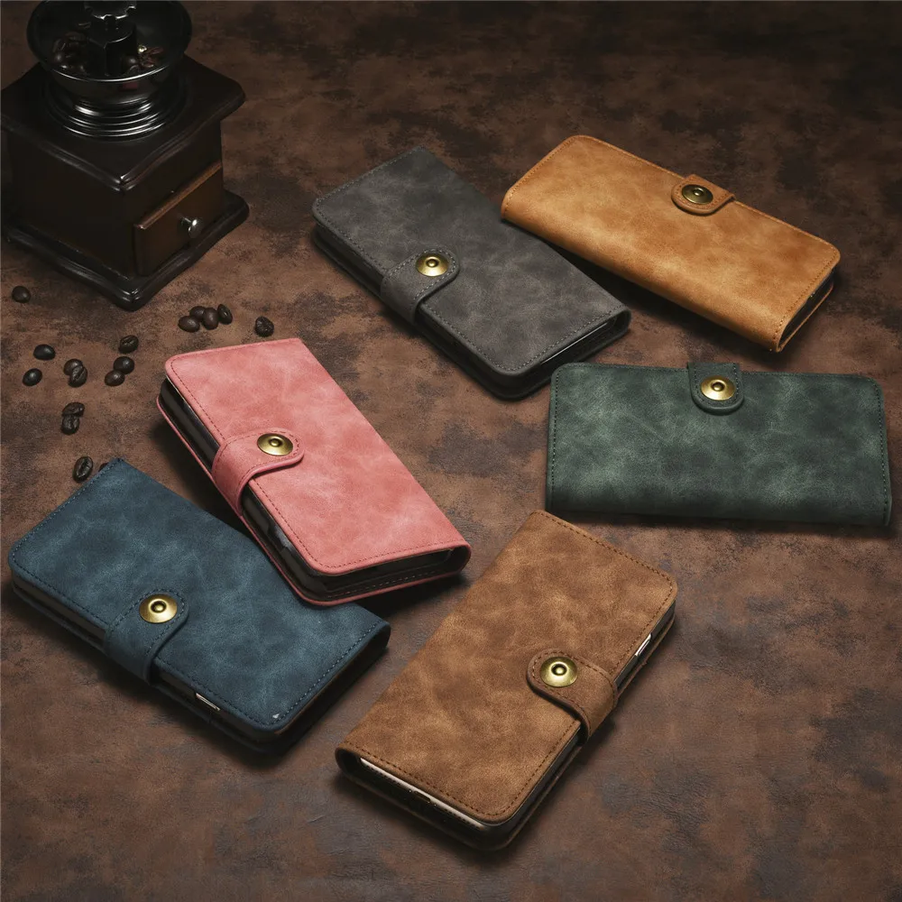 Retro Card Wallet Flip Removable Back Leather Case for Huawei Mate 9 P20 Pro Plus Lite NOVA 3E Magnetic Cover |