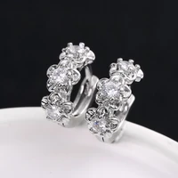 2021 new trendy whitepurple zircon flower hook earrings for women statement aretes female jewelry party valentine gifts