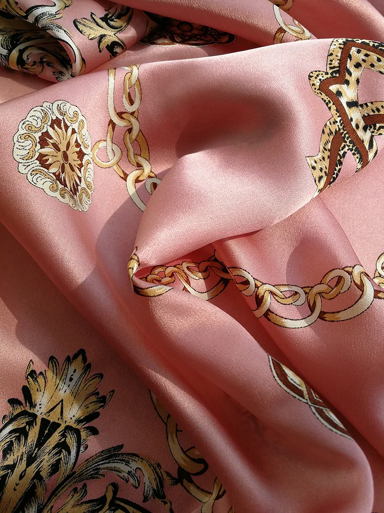 

Women's 100% Pure Silk 12mm Printed Big Square Scarf Wrap Kerchief 88cm 34.5" WJ029-2