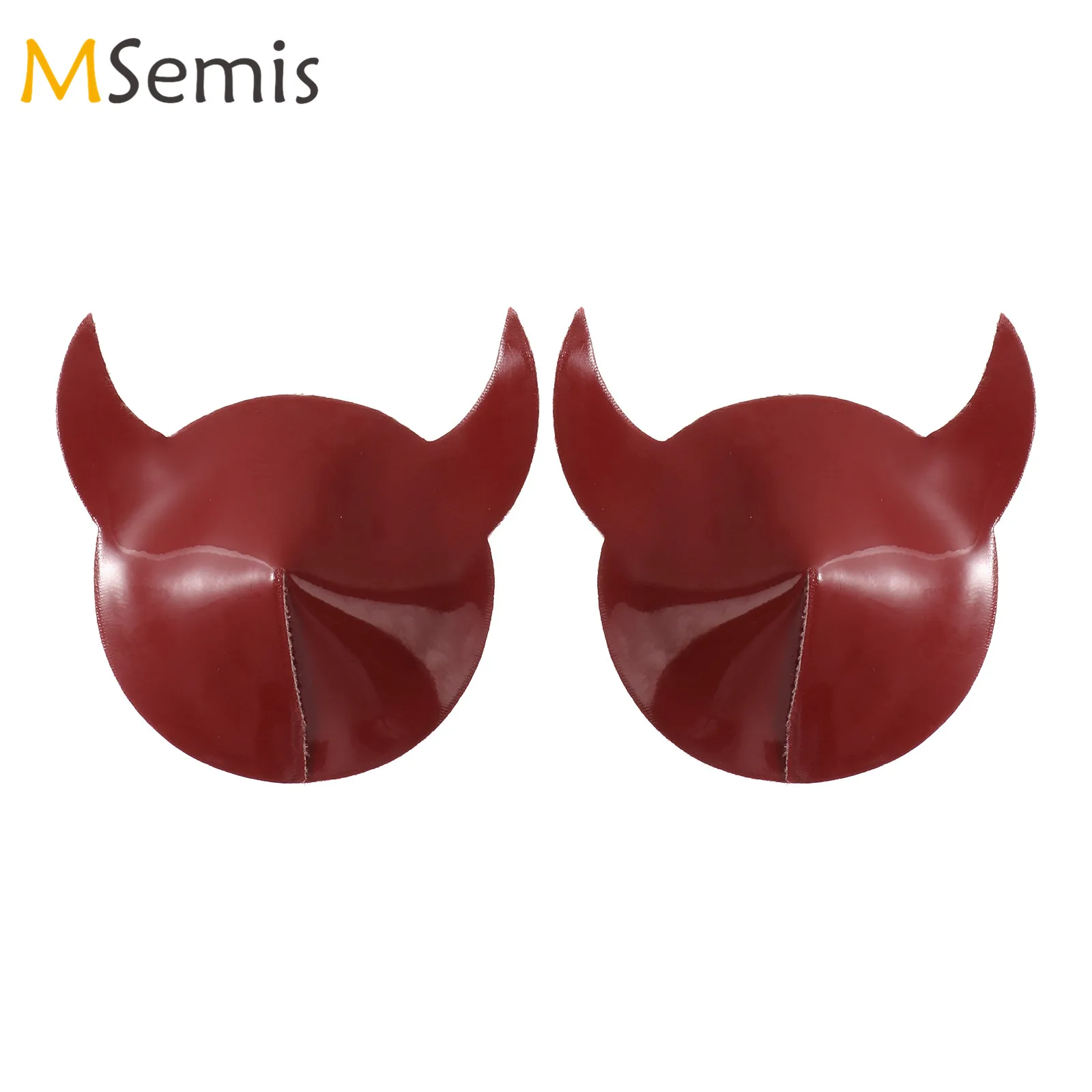 

1 Pair Womens Ox Horn Nipple Cover Sexy Leather Fashion Bra Pads Self-Adhesive Nipple Cover Costumes Accessories for Nightclub