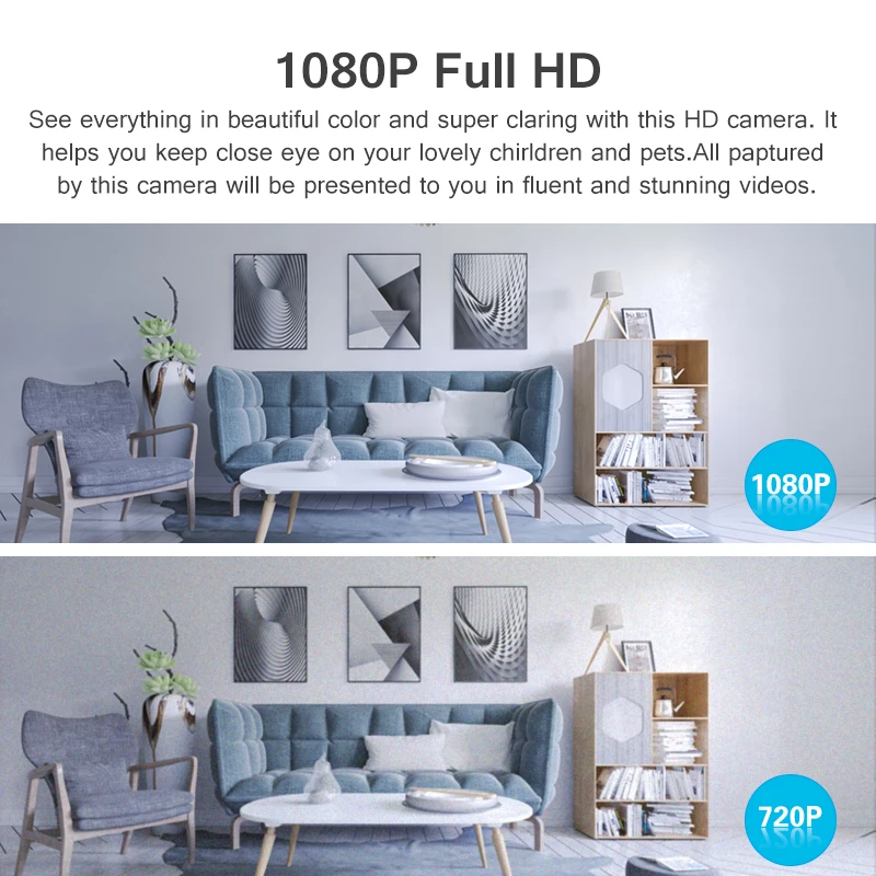 1080P Mini IP Camera Wireless Wifi Indoor Security Dome IR Night Home Surveillance 2MP Cam Baby/Pet Monitor V380Pro App | Безопасность и