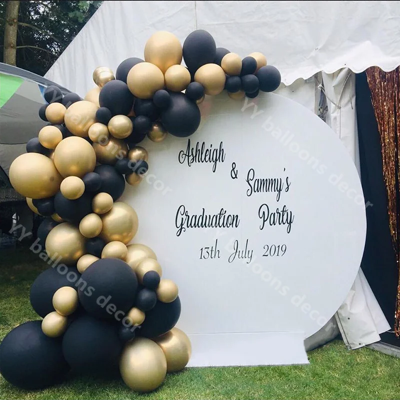 82 шт. детский душ Арка 1 комплект Хром золотой латексный черный свадебный