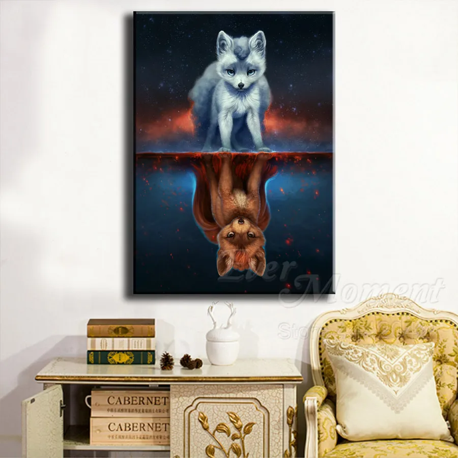 Когда нибудь момент алмазов картина ручной работы животных воды отражение камни